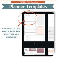 Load image into Gallery viewer, CANVA PLANNER TEMPLATES (Commercial Use)
